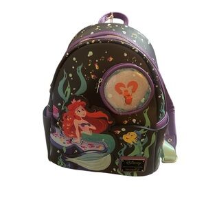 Loungefly Disney Ariel and Flounder Black Backpack